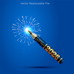 Happy new year 2026 annual cover creative concept Vector illustration.