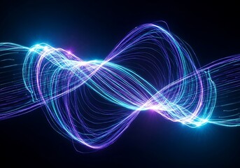 Entangled light trails forming an infinity symbol, a concept for science