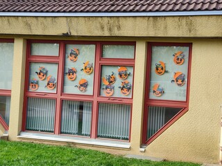 Halloween ornaments - Windows of school