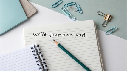 "Write Your Own Path": Notebook and Stationary Still Life