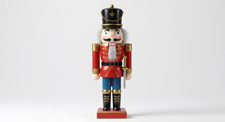A meticulously crafted nutcracker statue in the form of a toy soldier, perfect for festive decoration