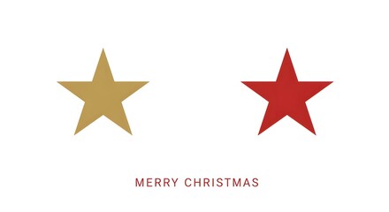 Elegant golden star and festive red star with holiday greetings in a clean layout. The stars are in perfect condition for adding a touch of beauty and festive cheer