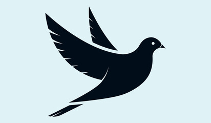 Fototapeta premium Minimalist flying dove of peace bird vector. bird concept design and Vector illustration.