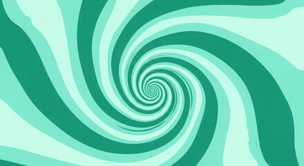 Abstract swirling pattern of teal and mint green stripes