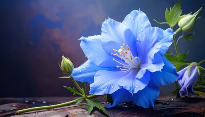 Close Up Vibrant Blue Flower.