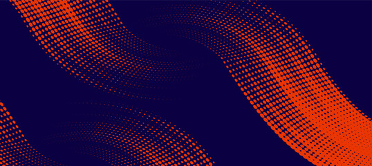 Fototapeta premium Abstract speed lines style orange color halftone banner design template, modern.