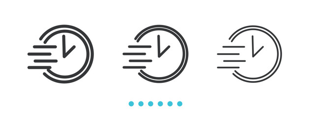 Fast Forward Time Icon. Thin line icon vector
