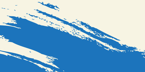 Modern grunge grainy blue brush stroke with spray texture. Hand drawn distress damaged vintage art