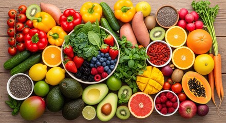 Fresh and Colorful Fruits and Vegetables A Healthy Eating Lifestyle