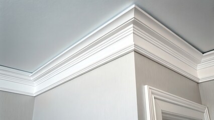 Elegant White Crown Molding Corner Detail