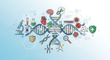 Obraz premium Genetic Research and Medical Innovation - A Comprehensive Overview of Scientific Advancements.