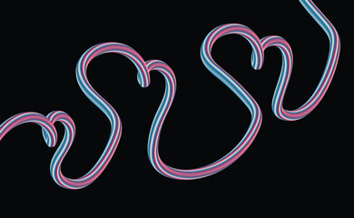 Obraz premium Vector art of three heartshaped neon lights on a create a romantic and modern atmosphere for valentines day design