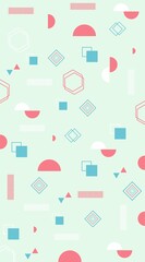 Playful pastel geometric abstract composition