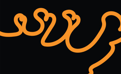 Obraz premium Vector art of an orange abstract line art design on a creates a visually striking and modern composition for various applications