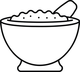 bath salt bowl outline for spa.