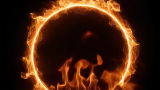 Fiery Circle - A Dance of Flames and Shadows in the Dark.