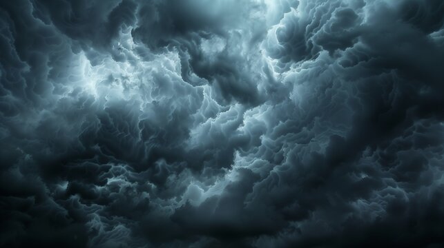 Dramatic dark storm clouds gathering, cinematic moody sky backdrop. - Powered by Adobe