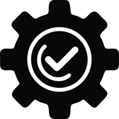Gear with check mark icon