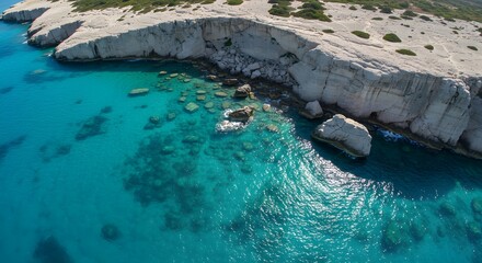 Coastal cliff and azure water