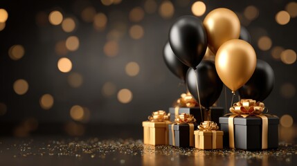elegant black and gold celebration gifts