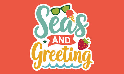 Christmas Summer Sticker Design