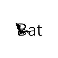Minimalist Bat Logo - Creative Letter B With Flying Bat Silhoutte 