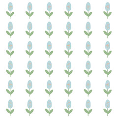 Soft Blue Floral Seamless Pattern Background