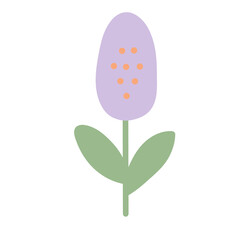 Flat Pastel Purple Tulip Illustration
