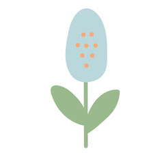 Flat Pastel Blue Tulip Illustration

