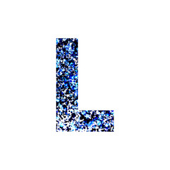 Blue Speckled Uppercase Letter L