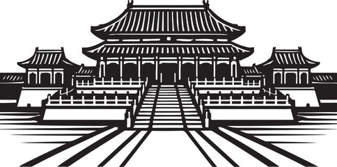 The Forbidden City Silhouette Vector