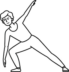 person doing stretching pose outline vector.