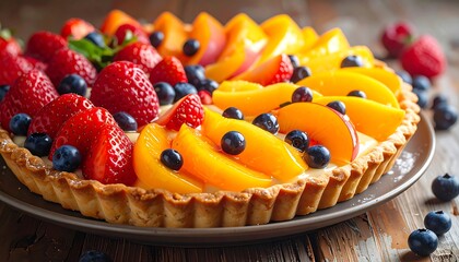Delicious Colorful Fruit Tart.