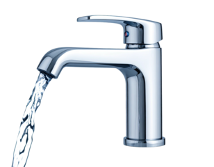 Chrome faucet with flowing water (8)