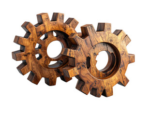 Two wooden gears interlocked (1)