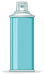 Turquoise Aerosol Spray Can Still Life Illustration Package Design Concept