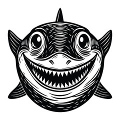vector illustration of cartoon fish