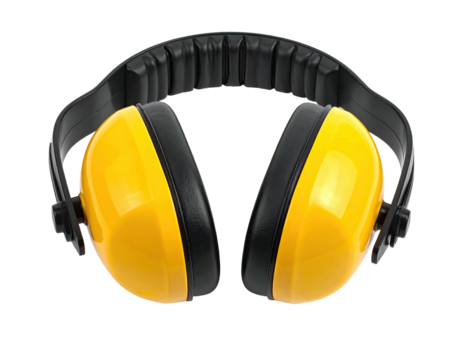 Yellow ear protection headset