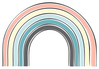 Colorful hand drawn rainbow illustration, perfect for art and design projects