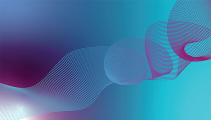 Abstract Gradient Wave Background with Curved Line Pattern
