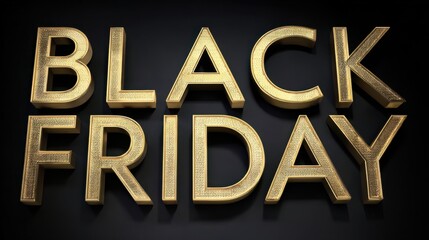 black friday gold letters on black