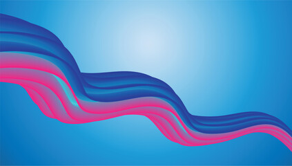 Blue Abstract Wave Background — Modern Gradient Flow in Pink and Blue Tones