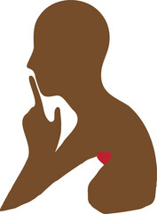 Silhouette Of A Person With Finger To Lips In A Shushing Gesture Conveying Silence And Secrecy