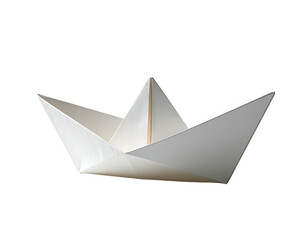 Folded white paper boat