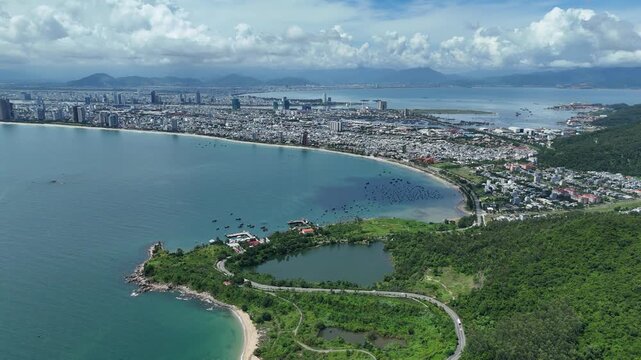 Green Hills and Blue Waters of Son Tra Peninsula