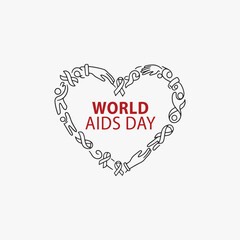 The flat design concept for World AIDS Day focuses on simplicity, elegance, and ease of recognition. Vector Sign for Banner, Logos, Labels, and Icons.
