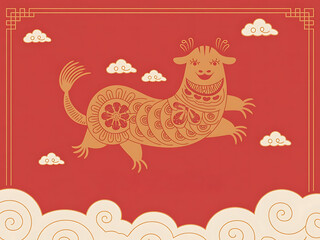 Obraz premium A vibrant illustration of a dragon is the perfect Chinese New Year greeting and symbol for the Chinese zodiac sign