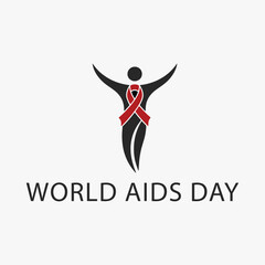 The flat design concept for World AIDS Day focuses on simplicity, elegance, and ease of recognition. Vector Sign for Banner, Logos, Labels, and Icons.