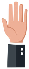 Fototapeta premium Hand in Business Suit Gesturing with Fingers Extended Upward Flat Illustration