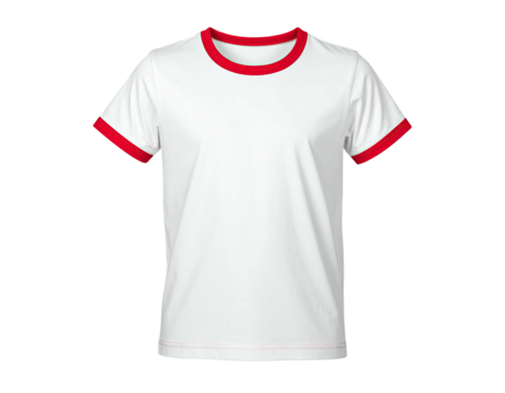 Blank white t-shirt with red trim